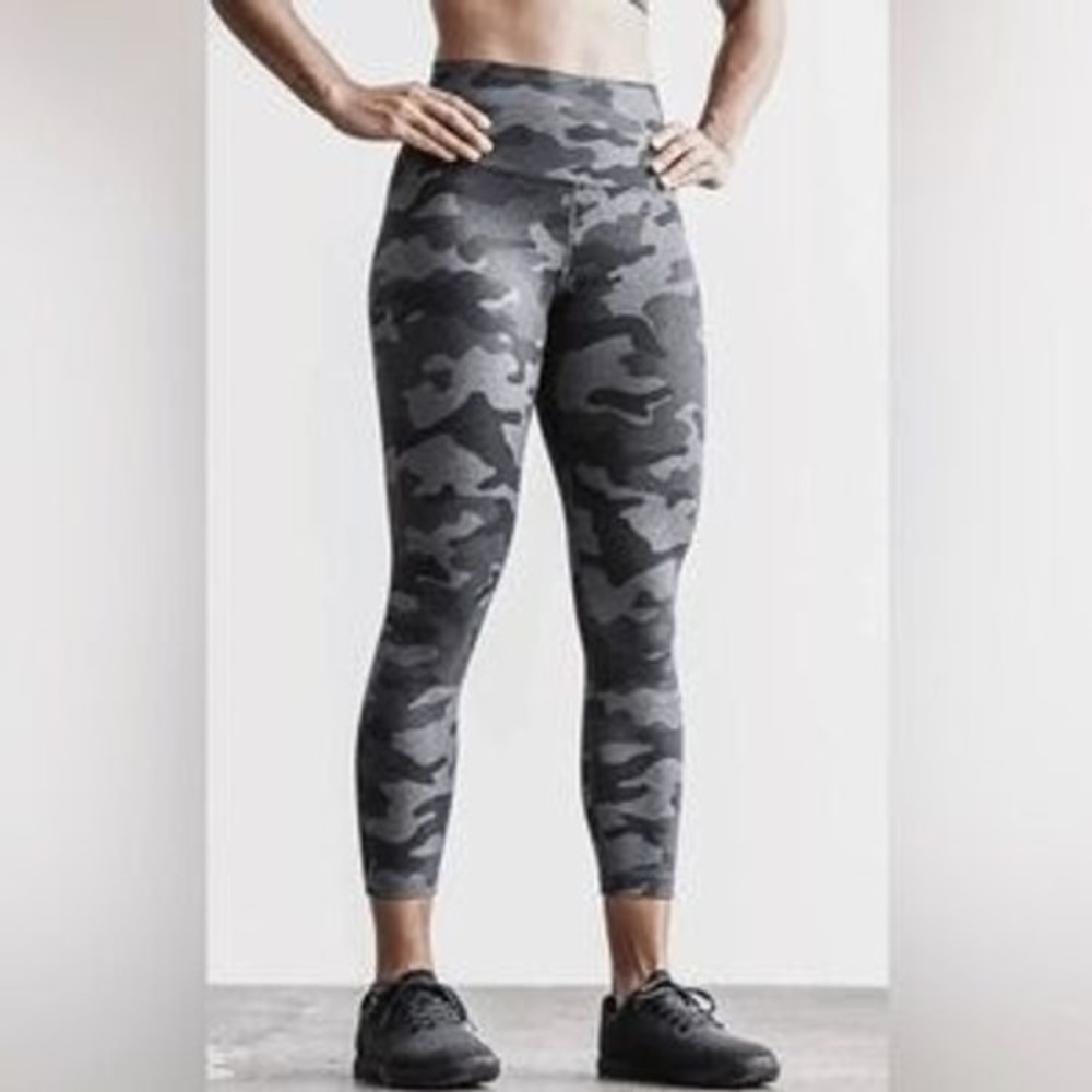 NOBULL Leggings Women Small Grey Camo High Rise 7/8 Athletic Tights Training